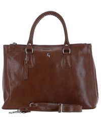 Ashwood Leather - 'lucido Tesoro' Three Section Real Leather Bag - Lyst