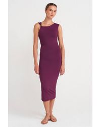 Dilvin - Sleeveless Bodycon Midi Dress With Accessory Detail - Lyst