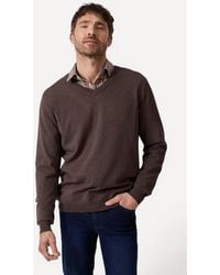 DAMART - V-Neck Jumper Cotton Blend Regular Fit Long Sleeve - Lyst
