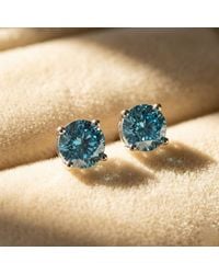 Harfi - Aquamarine Moissanite Crystal Sterling Earrings - Lyst