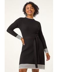 Roman - Petite Stripe Knitted Midi Dress - Lyst