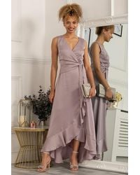 Jolie Moi - Kyleigh Frill Hem Maxi Dress - Lyst