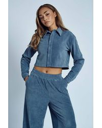 Native Youth - Cotton Blend Corduroy Cropped Button Collared Shirt - Lyst