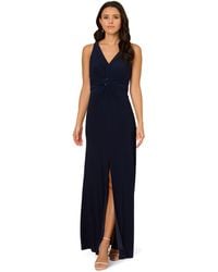 Adrianna Papell - Shirred Mermaid Jersey Gown - Lyst