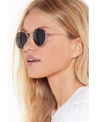 Nasty Gal - Round Tinted Sunglasses - Lyst