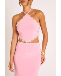 Rebellious Fashion - Lace Trim Halter Top & Maxi Skirt Co-Ord Set - Lyst