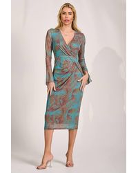 Jolie Moi - Long Sleeve Mesh Bodycon Dress - Lyst