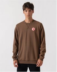 Fjallraven - Long Sleeve Crew Neck Logo Detail Regular Fit Sweatshirt - Lyst