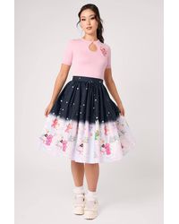 Hell Bunny - Winter Fun Care Bears Printed Cotton 50S Midi Skirt - Lyst