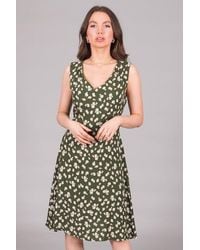 Solo - Floral Print V-Neck Fit & Flare Dress - Lyst