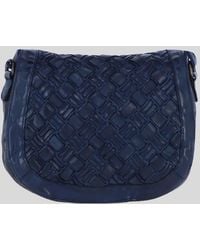 Ashwood Leather - Leather Woven Design Flapover Crossbody Bag With Adjustable Strap - Lyst