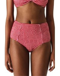 Penti - Paulina Checked Textured High Waist Bikini Bottom - Lyst