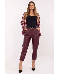 Love Lace - High Waist Faux Leather Trousers With Lining - Lyst