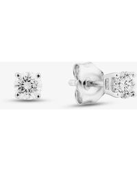 T.H.Baker - 9Ct 0.33Ct Round Cut Diamond Stud Earrings The2534-33 (Wg) - Lyst