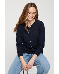 Dorothy Perkins - Navy Pearl Button Cardigan - Lyst
