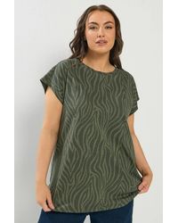 Yours - Zebra Grown-On Sleeve T-Shirt - Lyst