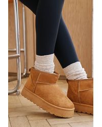 Where's That From - 'Jovina' Platform Ankle Boots With Faux Fur Lining - Lyst