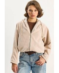Bianco Lucci - Hooded Zipper Jacket - Lyst