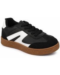 Spot on - Retro Panel Lace Up Trainers With Gum Sole - Lyst