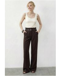 Bianco Lucci - High Waist Wide Leg Pants - Lyst