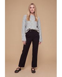 Dorothy Perkins - Petite Tab Belted Straight Leg Trouser - Lyst