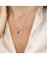 The Colourful Aura - Two Floral Zircon Crystal Dokiya Pendant Dangle Necklace - Lyst