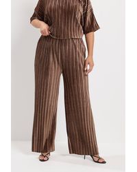 Yours - Plisse Velour Trousers - Lyst