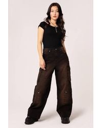 Hell Bunny - Cameron Denim Wide Leg Jeans With Eyelet Side Detail - Lyst
