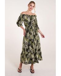 Blue Vanilla - Bardot Elasticated Maxi Dress - Lyst