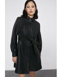 Warehouse - Real Leather Shirt Dress - Lyst
