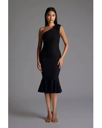 Vesper - One Shoulder Frill Hem Midi Dress - Lyst