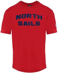 North Sails - Block Brand Logo Red T-shirt - Lyst