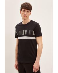 Burton - Slim Fit Black Varied Stripe Block T-shirt - Lyst