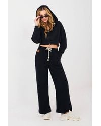 Love Lace - Cotton High Waisted Hooded Tracksuit With Embroidery - Lyst