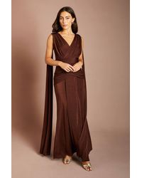 Coast - Cape Sleeve Trim Detail Jersey Maxi Dress - Lyst