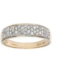 Jewelco London - 9Ct 1/4Ct Diamond Diagonal 5 Row Pave Eternity Ring 2.5Mm - Lyst