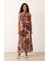 Blue Vanilla - Elasticated Waist Multi Sleeveless Turtleneck Maxi Dress - Lyst