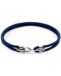 Anchor and Crew - Canterbury Silver And Rope Bracelet - Lyst