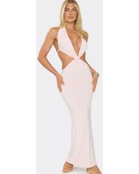 EGO - Sleeveless Knotted Tie Slinky Maxi Dress - Lyst