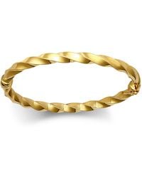 Jewelco London - 9Ct Square Tube Ribbon Liquorice Twist 5Mm Bangle Bracelet - Lyst
