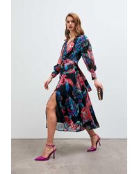 GUSTO - Printed Wrap Maxi Dress - Lyst