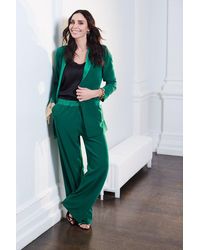 Wallis - Green Satin Belted Suit Jacket - Lyst