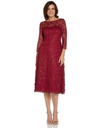 Adrianna Papell - Sequin Embroidery Flared Midi - Lyst