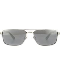 Police - Rectangle Matte Palladium Smoke Grey Mirror Sunglasses - Lyst