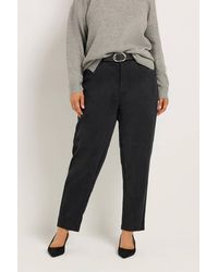 Yours - Faux Suede Barrel Trousers - Lyst