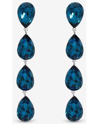 Jon Richard - Rhodium Plated Sapphire Linear Pear Drop Earrings - Lyst