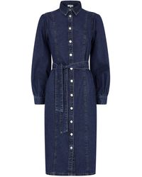 Dorothy Perkins - Blue Fitted Denim Shirt Dress - Lyst