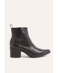 Oasis - Western Heeled Ankle Boot - Lyst