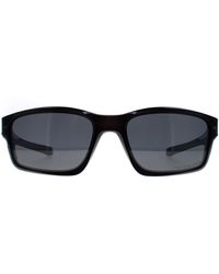 Oakley - Wrap Black Ink Black Iridium Polarized Chainlink Sunglasses - Lyst