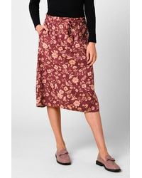 Enorsia - Summer Flower Linen Midi Skirt - Lyst
